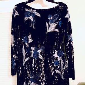 Long  sleeve beaded shirt dress